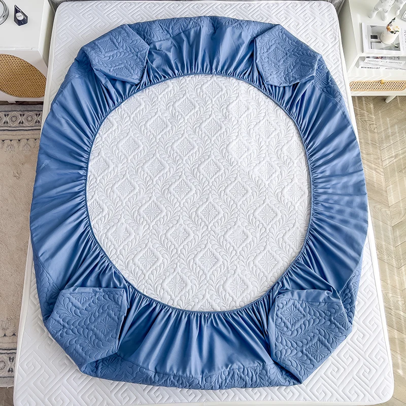 Waterproof Mattress Protector Thicken Fitted Bed Sheet Breathable & Noiseless Mattress Pad for Twin/Double/Queen/King Size Beds