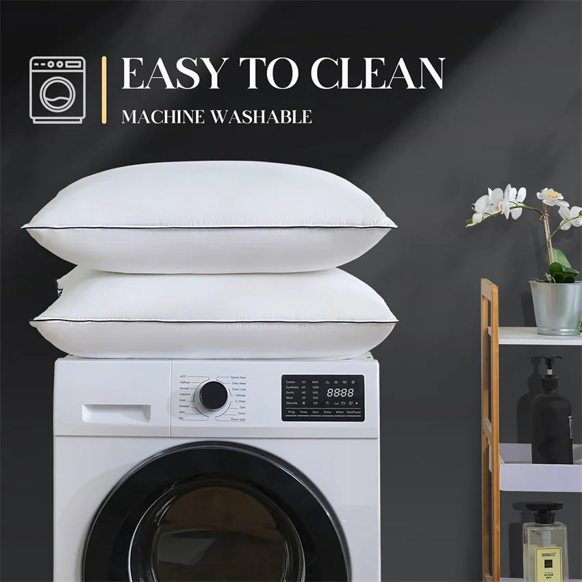 95% Goose Down Pillow with 5% Elastic Fiber Soft Pure Cotton Pillow Cover Rectangle Bedroom Sleep Pillows 5 Star Hotel Pillow