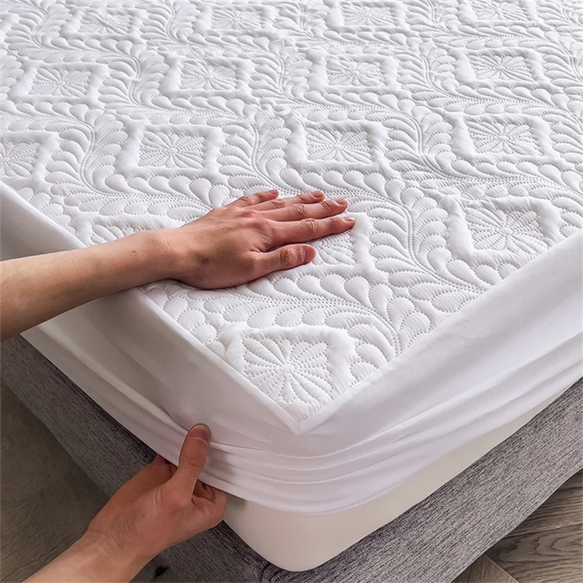 3pcs Set Waterproof Mattress Cover and Pillowcase, 100% Waterproof Mattress Protector, Non-Slip Adjustable Anti-Mite Bedding Set
