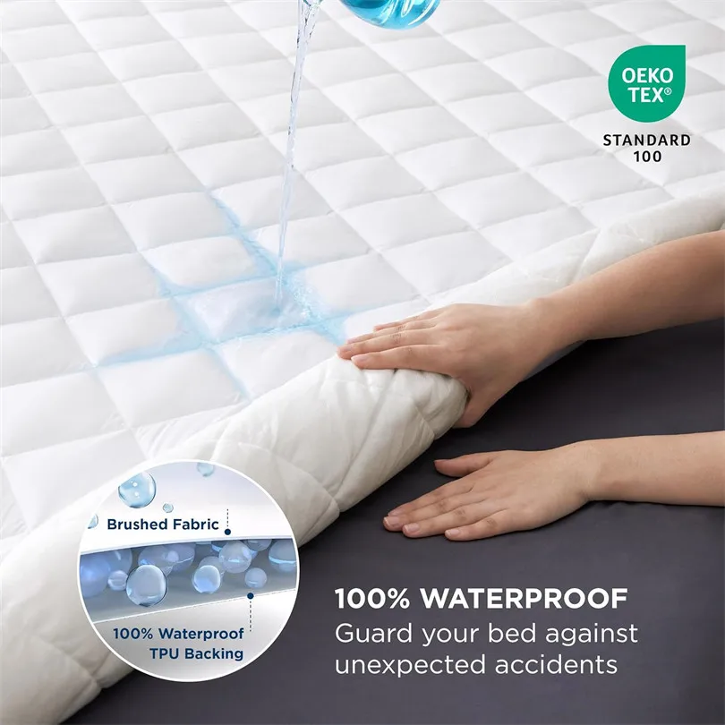 Premium Waterproof Mattress Protector Ultra Soft Breathable Washable Bed Fitted Sheet Mattress Cover Single Double Queen Size