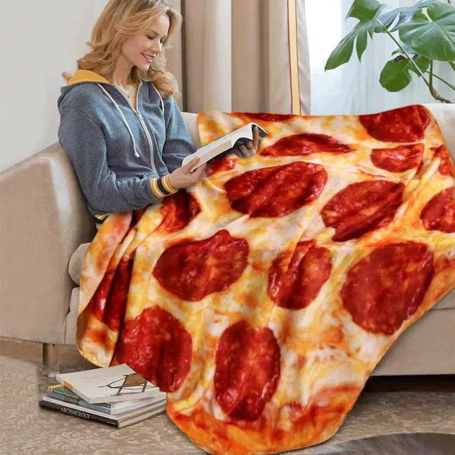 WASART Warm coral fleece tortilla pizza blanket mexican round lavash wool sofa plaid winter fluffy plush large throw blankets