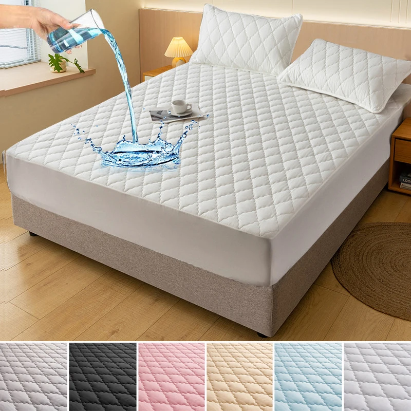 Premium Waterproof Mattress Protector Ultra Soft Breathable Washable Bed Fitted Sheet Mattress Cover Single Double Queen Size