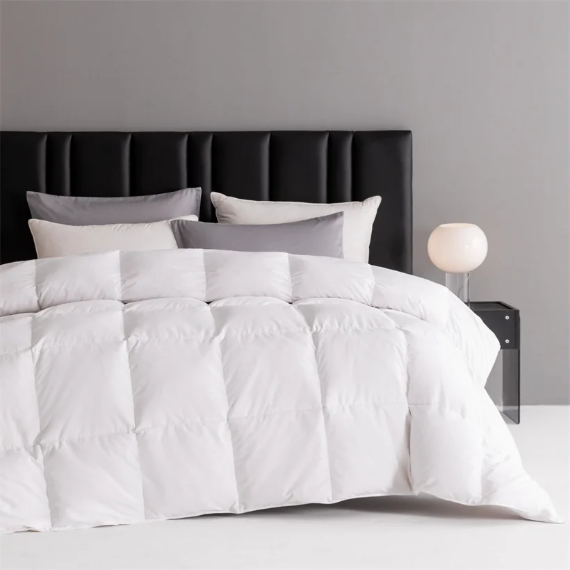 White Goose Down Comforter Luxurious Warm Winter Thick 3D Bread Bed Blanket 100% Cotton Cover Quilts Customized All Season Duvet